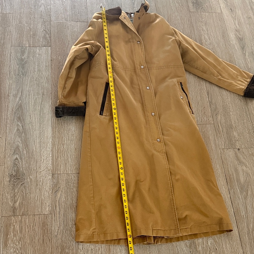 LL BEAN / 70's Aztec Trench Coat MADE IN USA WOOL Blanket Lined - Picture 11 of 15